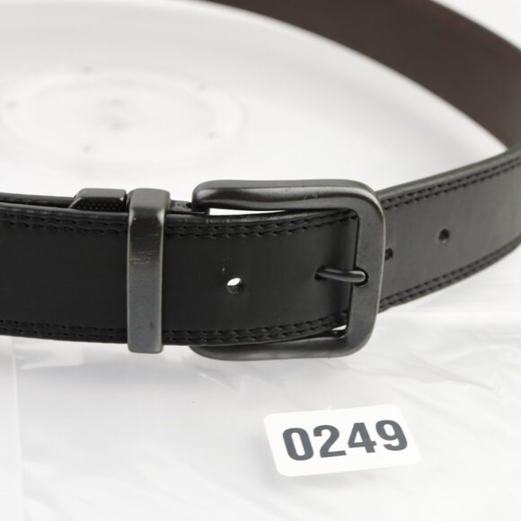 Levis Mens Belt Size 38 Sturdy Black Leather 2" Wide Stitched Durable Work - Picture 8 of 11